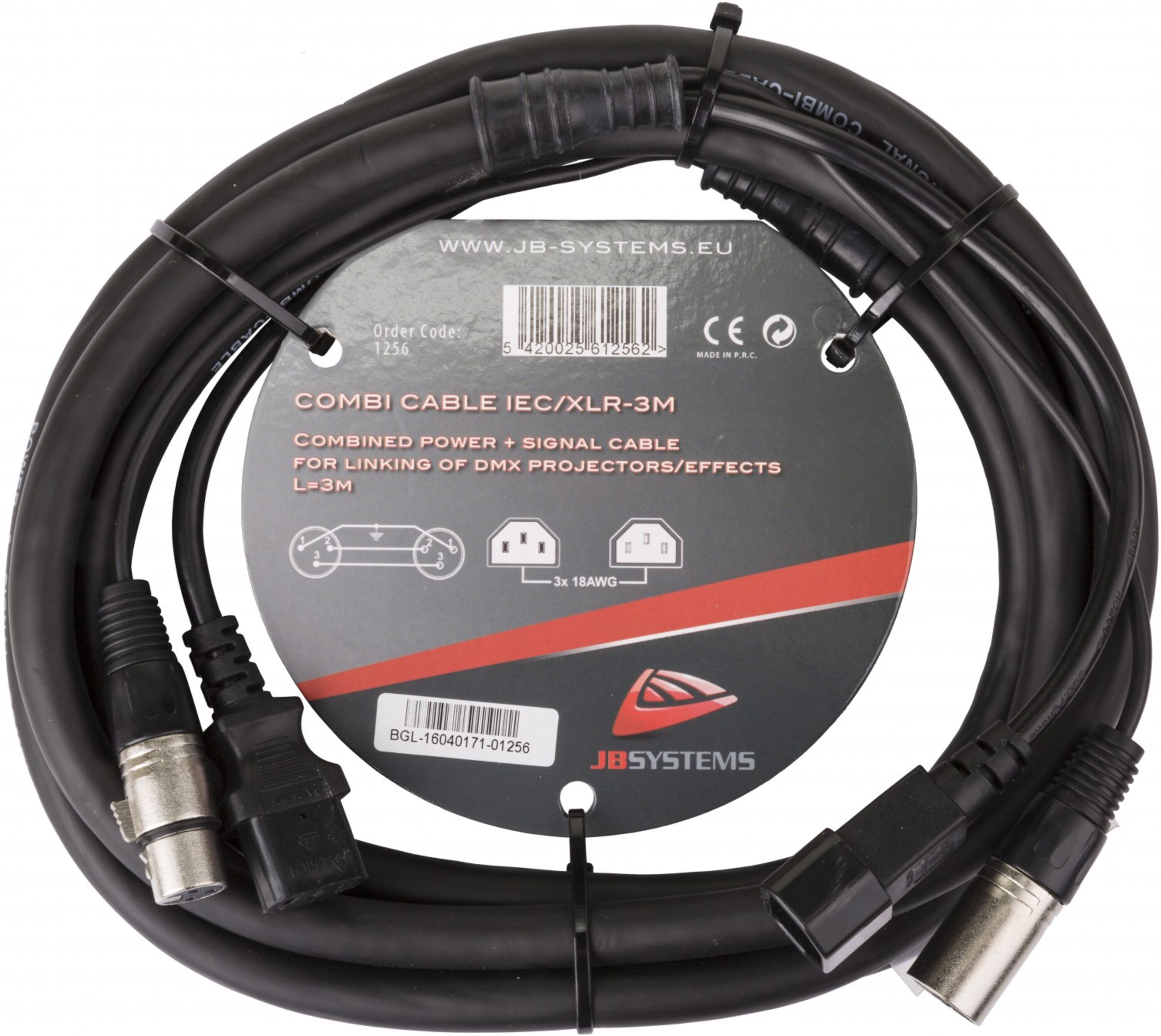 Briteq Combi Cable IEC/XLR 3m Kabel