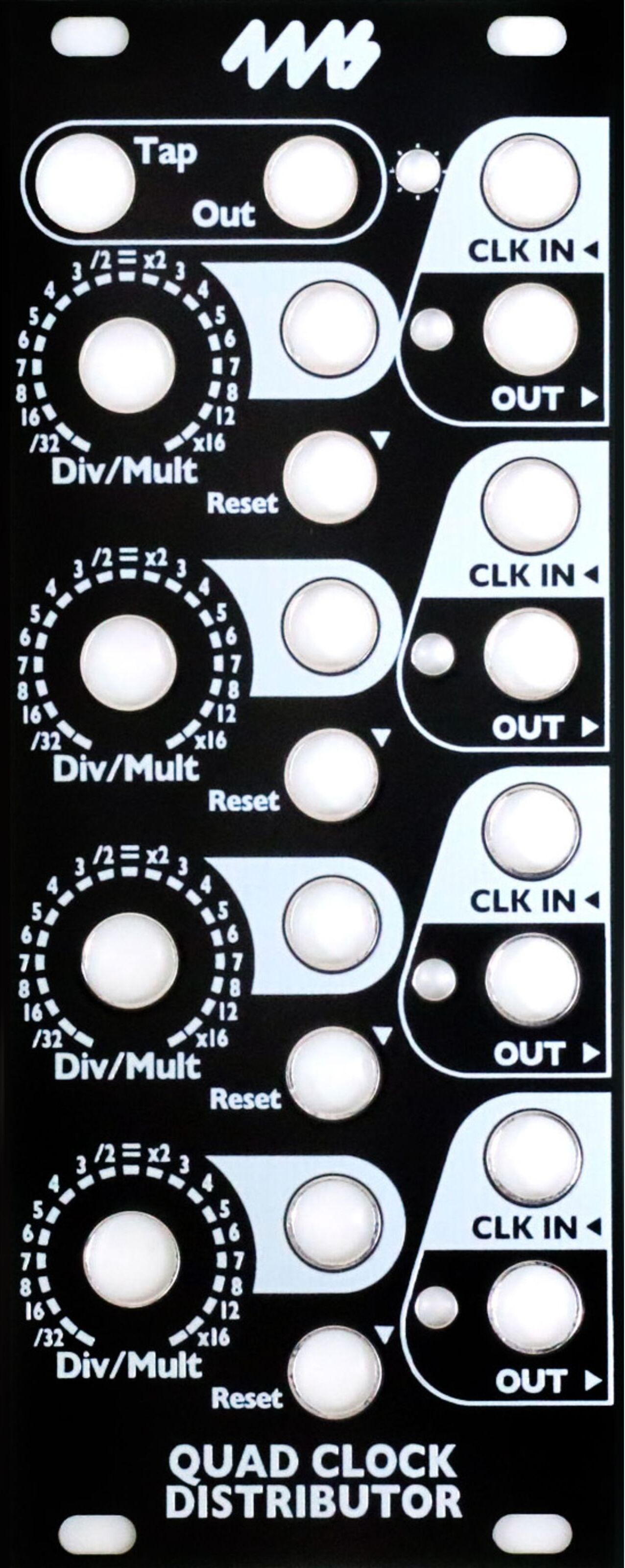 4ms Quad Clock Distributor Black Panel - Zubehör für Modular Synthesizer