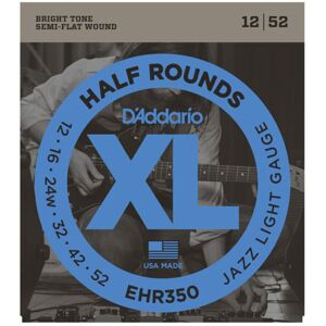 D'Addario EHR350 12-52 Half Rounds Stainless Steel Jazz Light - E-Gitarrensaiten