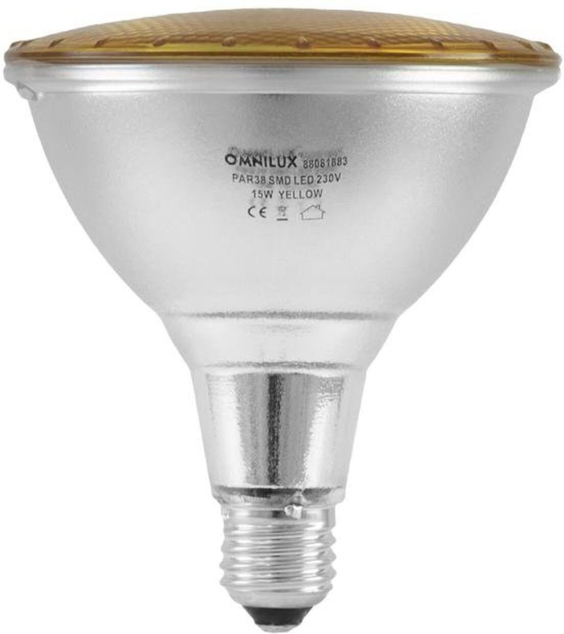 Omnilux PAR-38 230V SMD 15W E-27 LED gelb E-27 Sockel Brenner Leuchtmittel Glühbirne