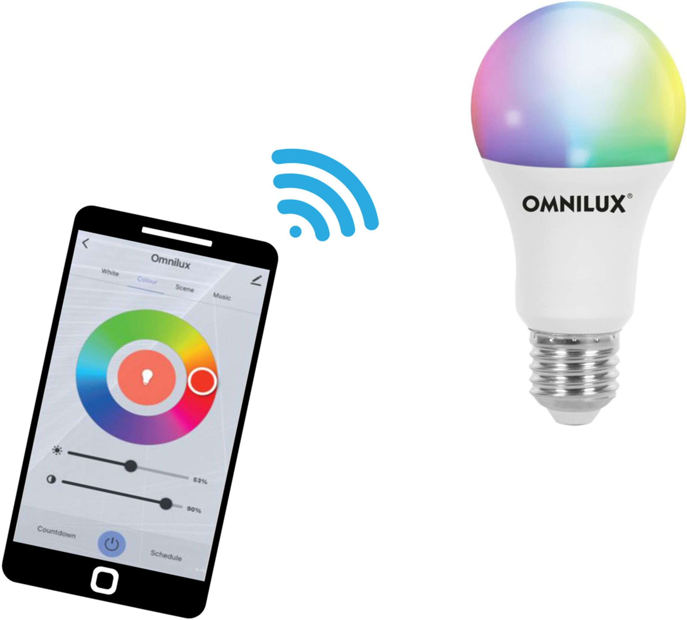 Omnilux LED E27 RGB/WW/CW WiFi Brenner Leuchtmittel Glühbirne