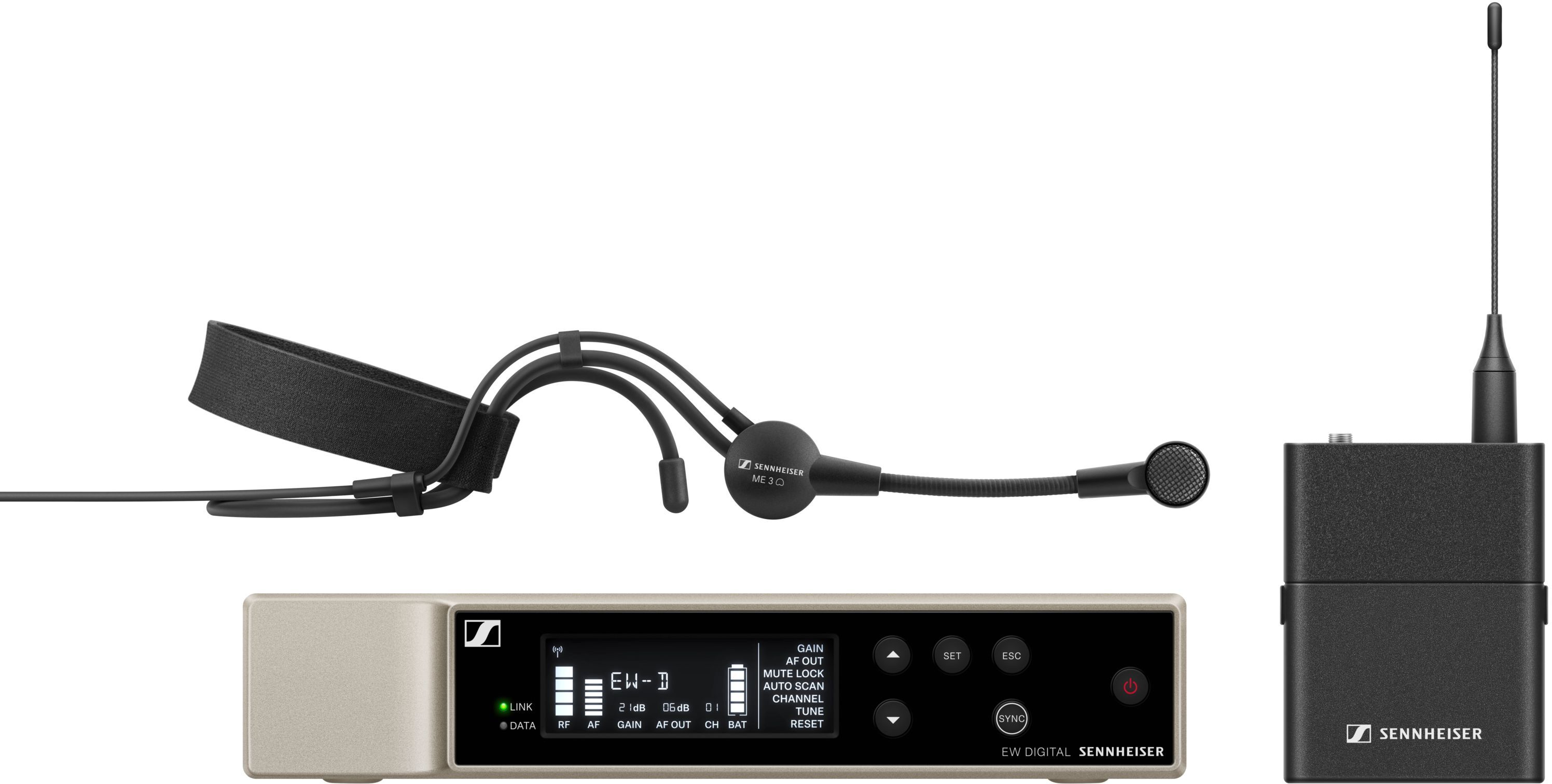 Sennheiser EW-D ME3 SET (U1/5) 823,2–831,8 / 863,2–864,8 MHz - Drahtlose Sendeanlage mit Headset