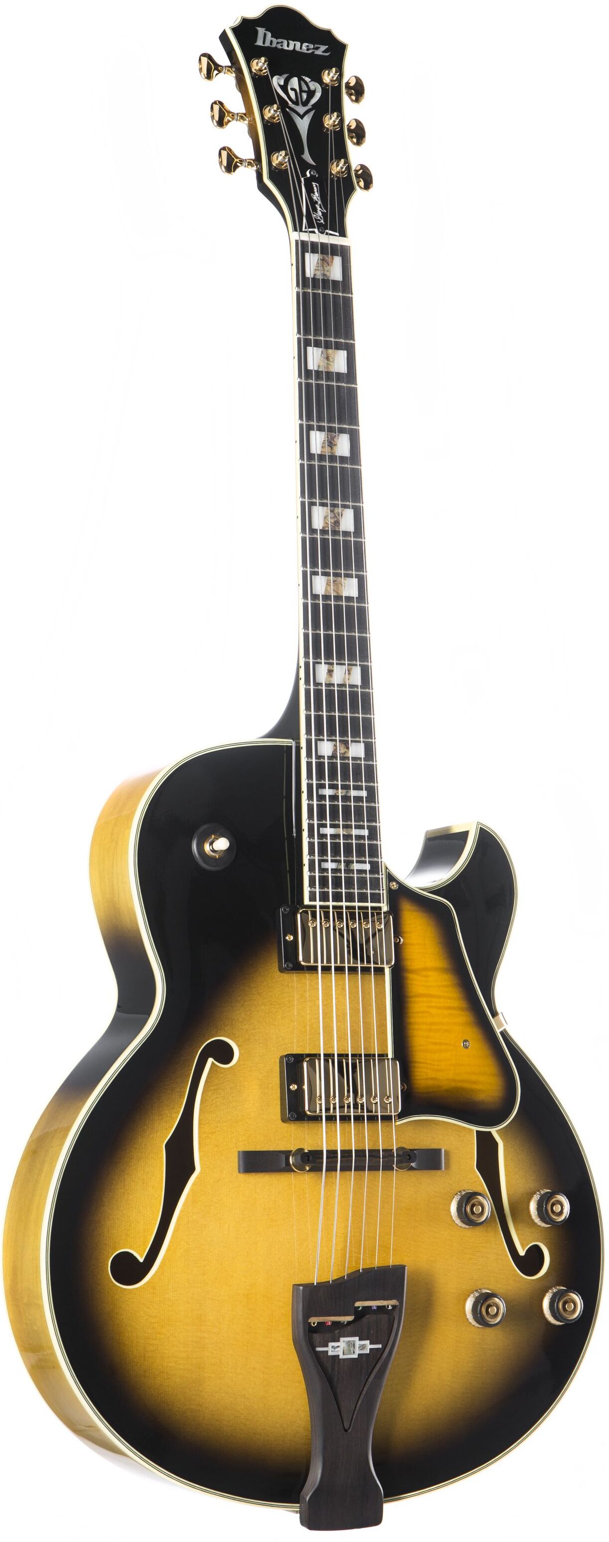 Ibanez George Benson Prestige LGB300-VYS Vintage Yellow Sunburst - Halbakustik Custom Gitarre