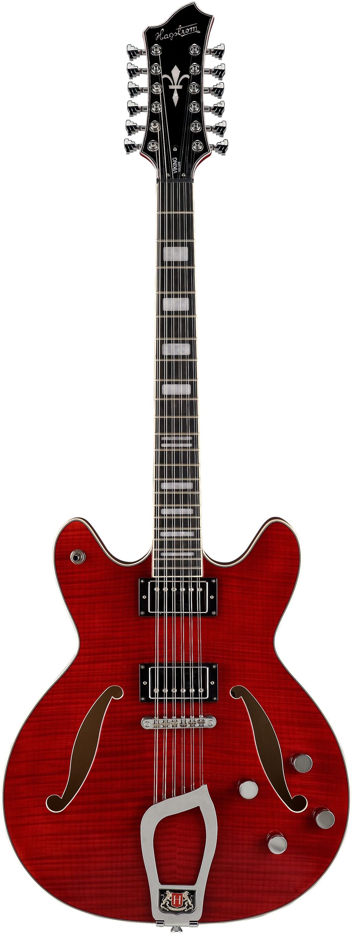 Hagstrom Viking Deluxe 12-String Wild Cherry Transparent - Halbakustik Gitarre