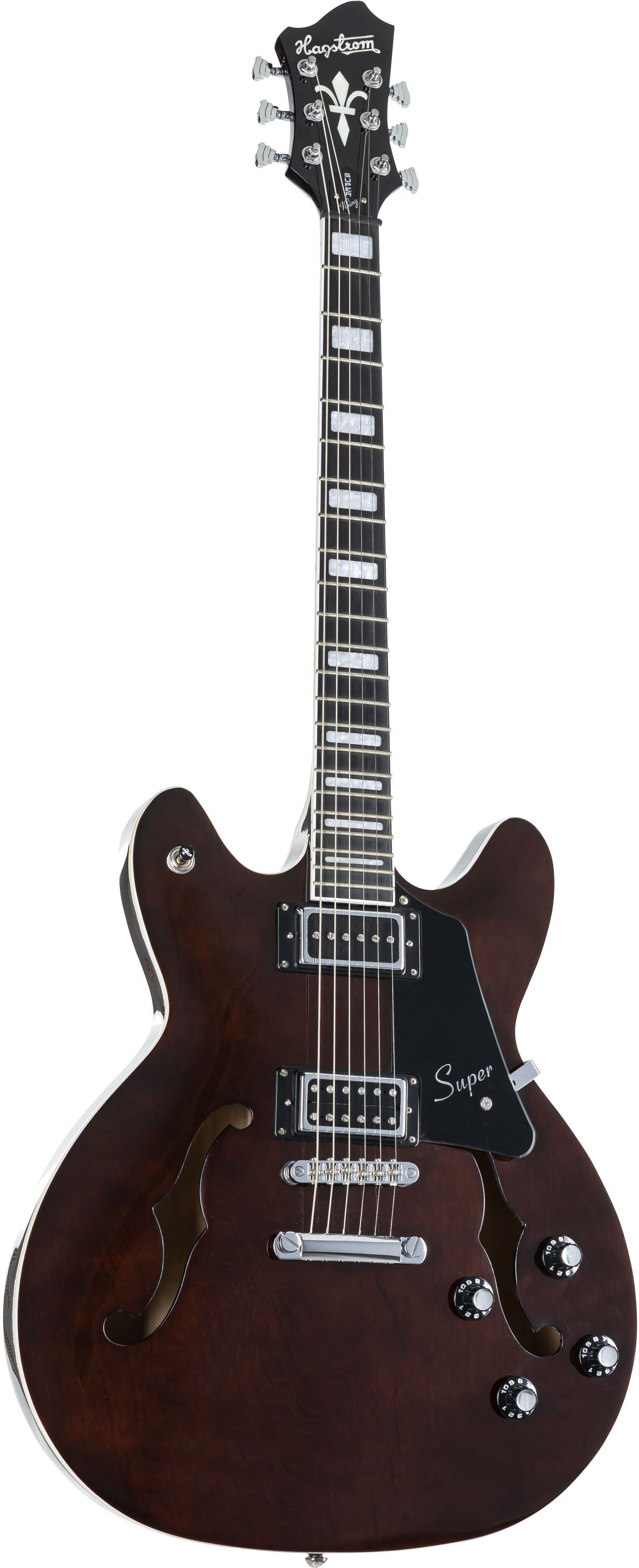 Hagstrom Justin York Super Viking Transparent Brown - Halbakustik Gitarre