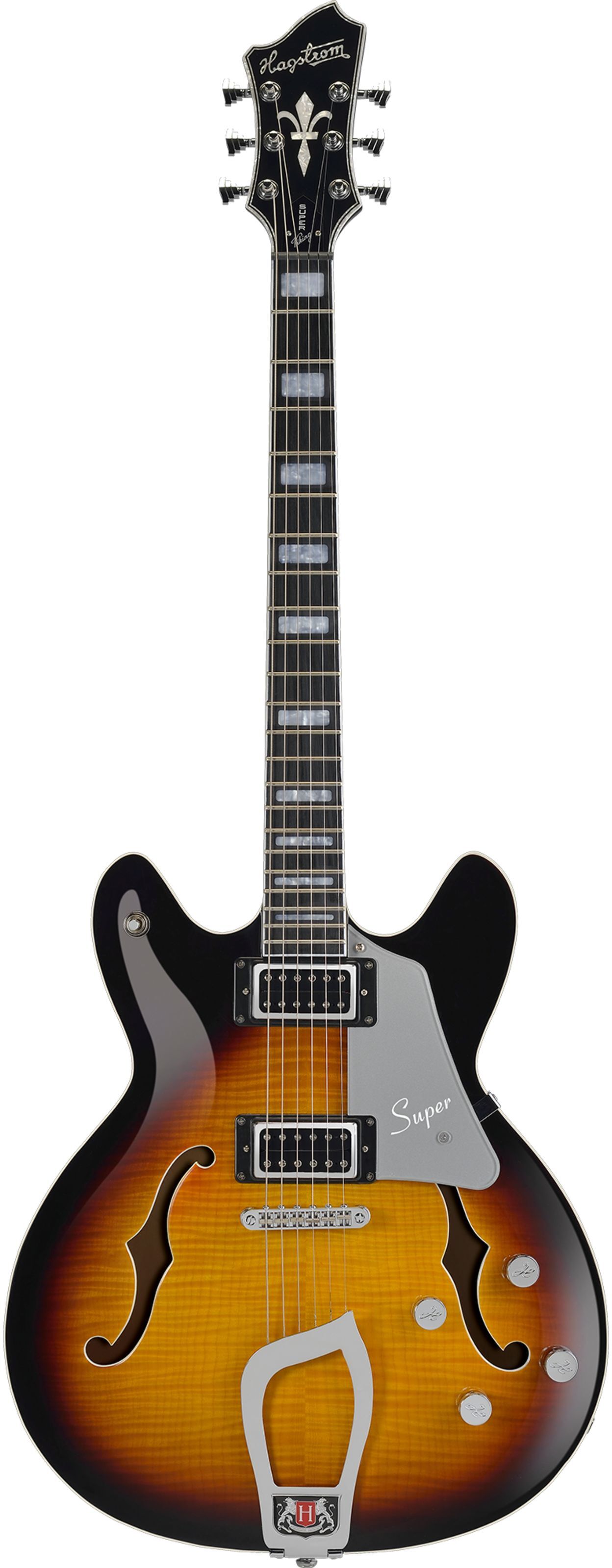 Hagstrom Super Viking Tobacco Sunburst Flame - Halbakustik Gitarre