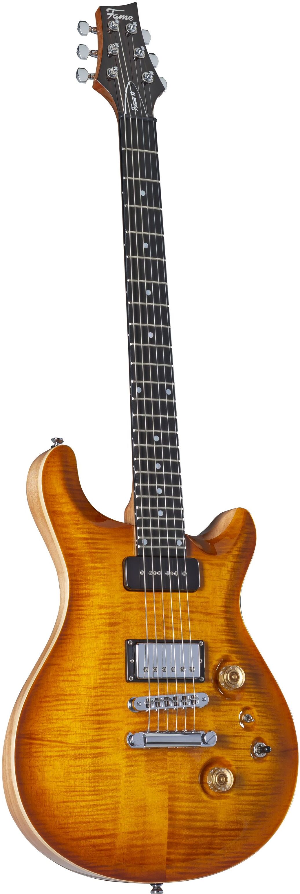 Fame Forum IV Classic P90 Caramel Fade - E-Gitarre