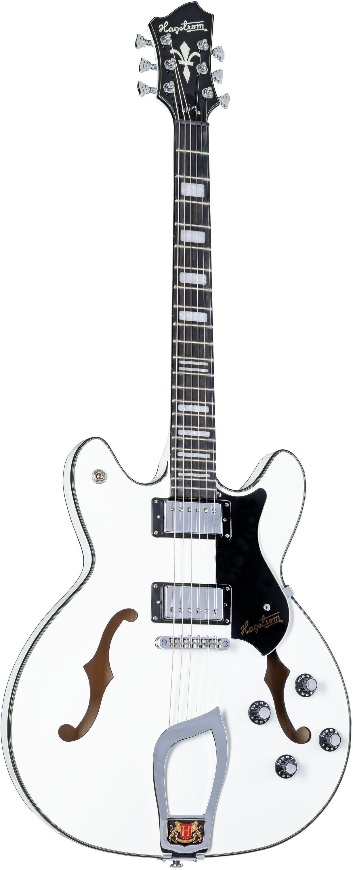 Hagstrom Viking WH White Gloss - Halbakustik Gitarre