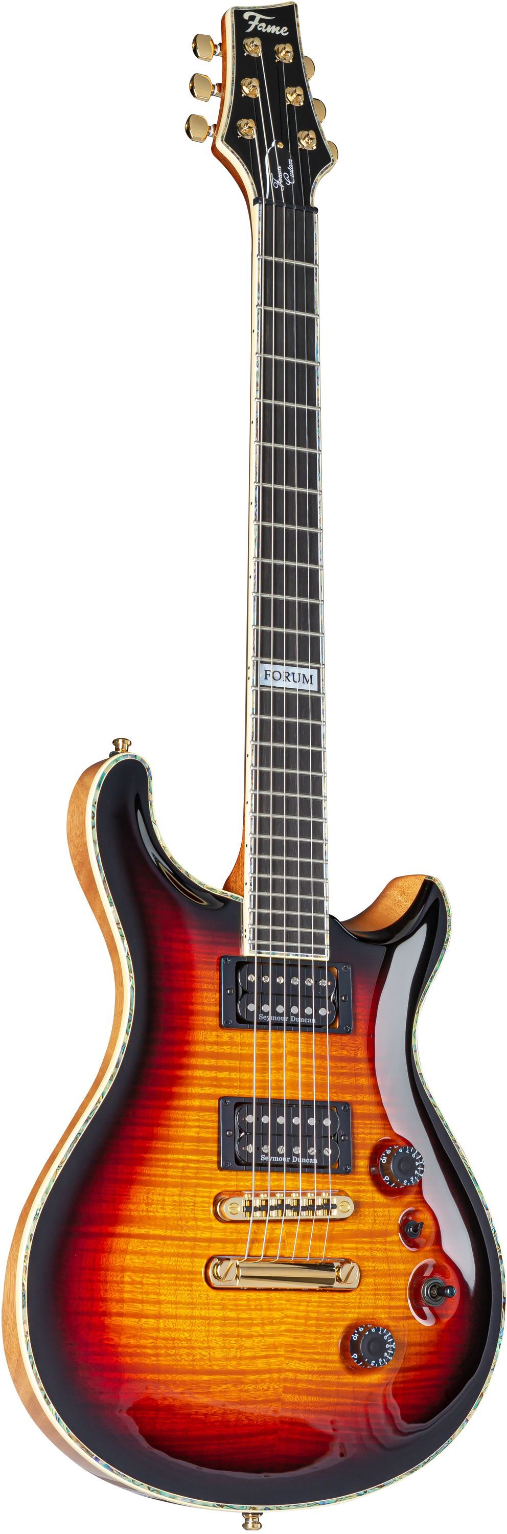 Fame Forum Custom Flamed Maple Top Tobacco Sunburst #FC2302109 - Custom E-Gitarre