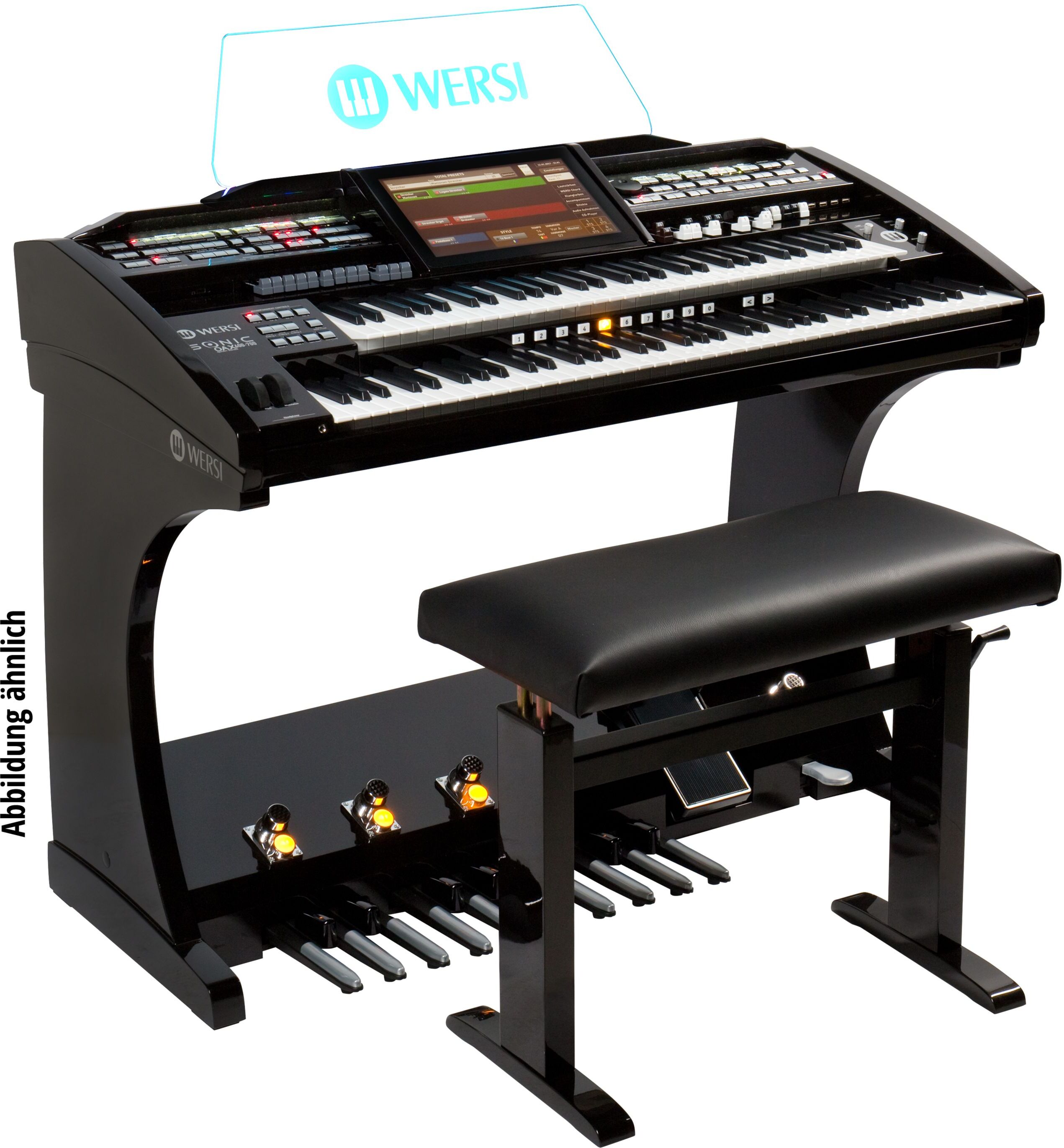 Wersi SONIC Orgel OAX600LS Schwarz Metallic inkl. Lautsprecher und Sitzbank - Elektronische Orgel