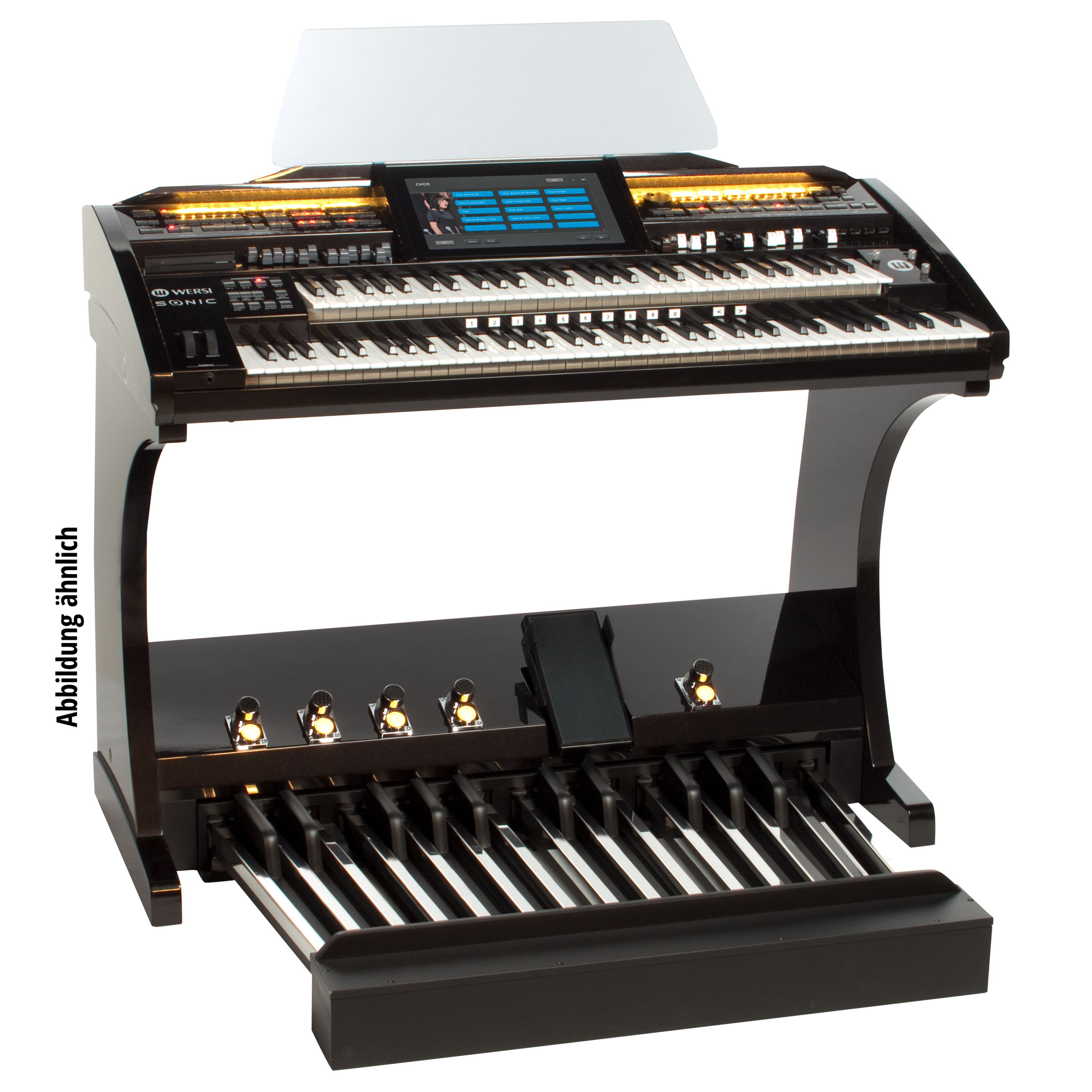 Wersi SONIC Orgel OAX700LS Schwarz Metallic inkl. 25-Tastenpedal und Sitzbank - Elektronische Orgel