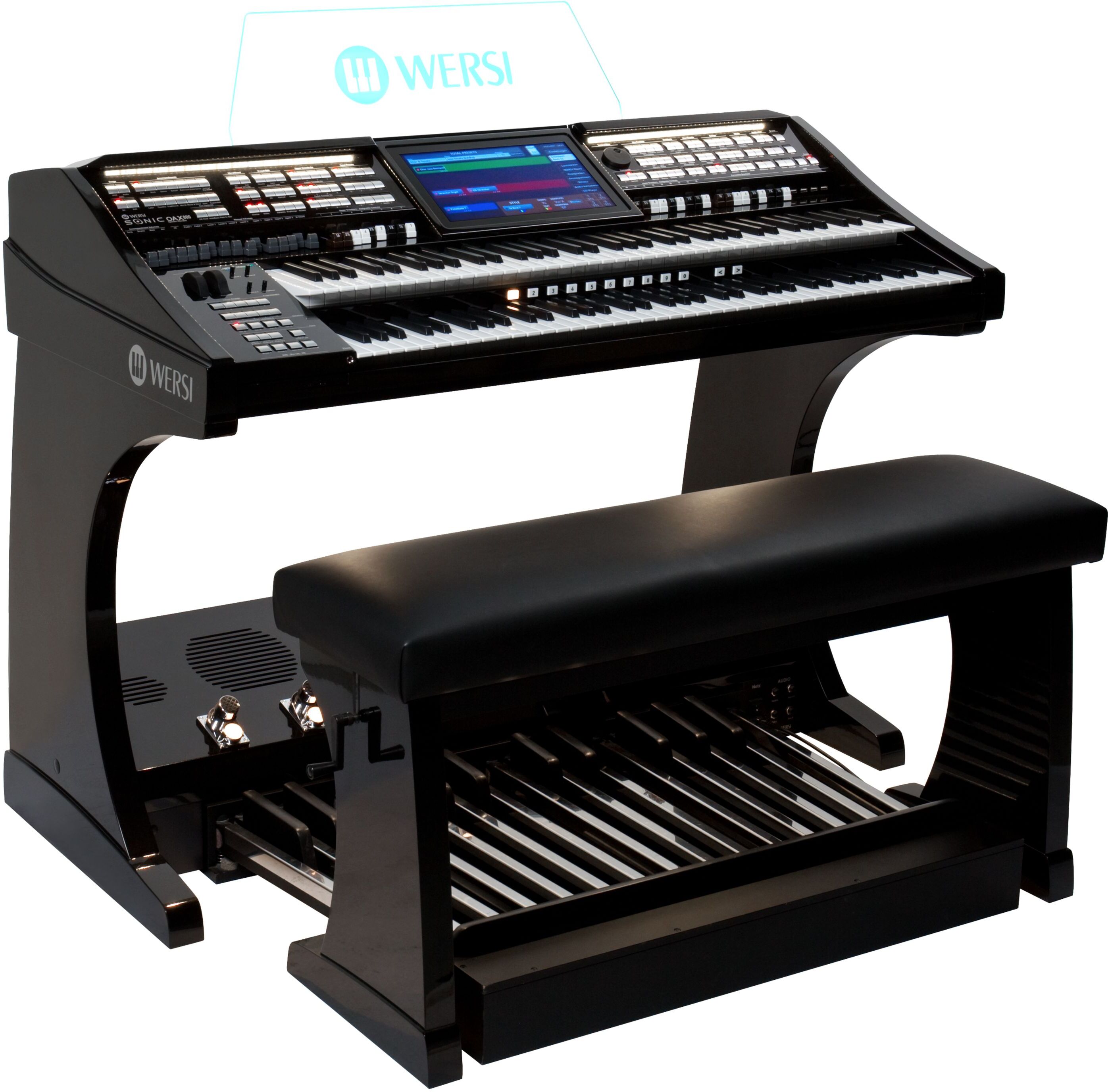 Wersi SONIC Orgel OAX800LS Schwarz Metallic inkl. 25-Tastenpedal und Sitzbank - Elektronische Orgel