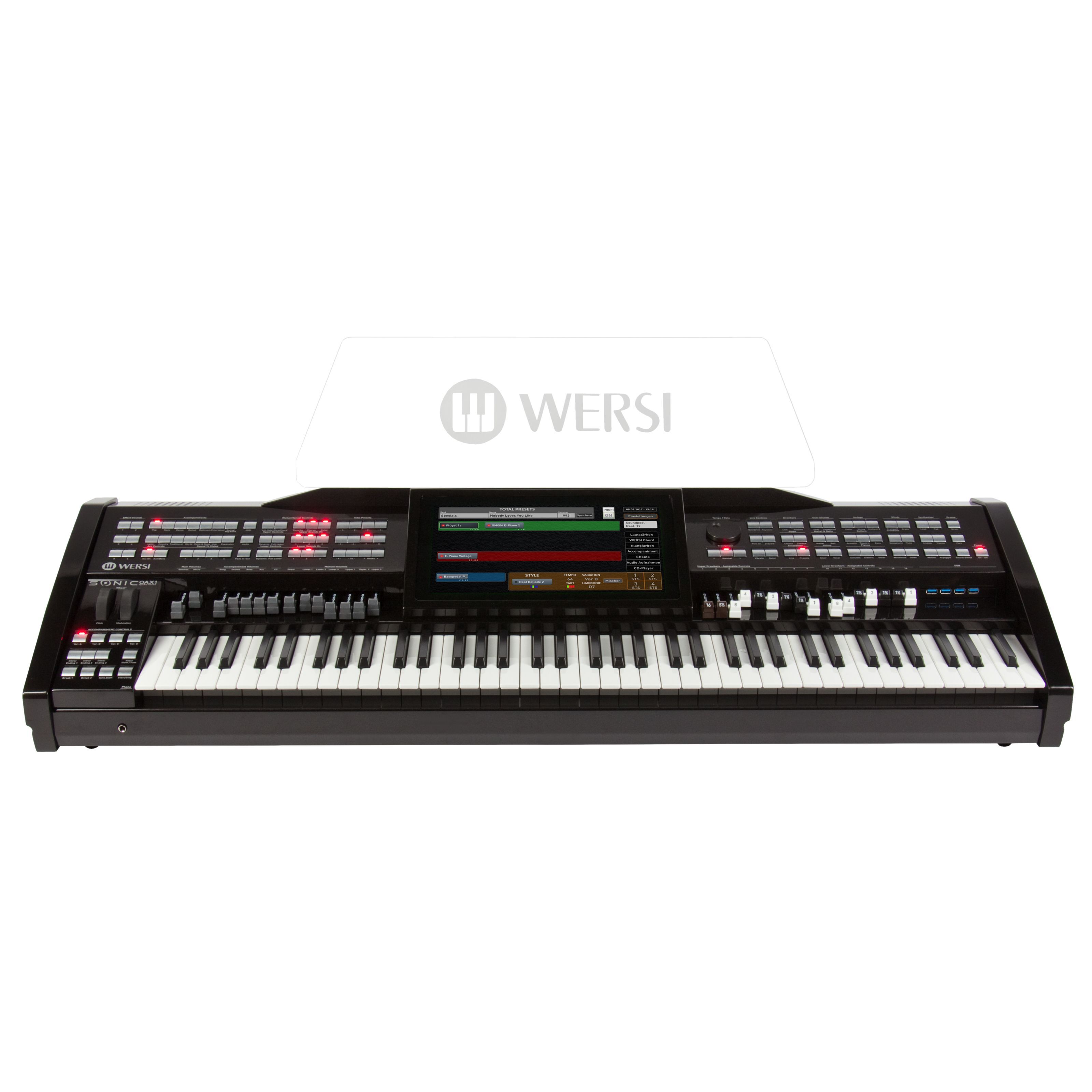 Wersi OAX1 Professional Arranger Keyboard/Orgel - Schwarz Metallic - Keyboard