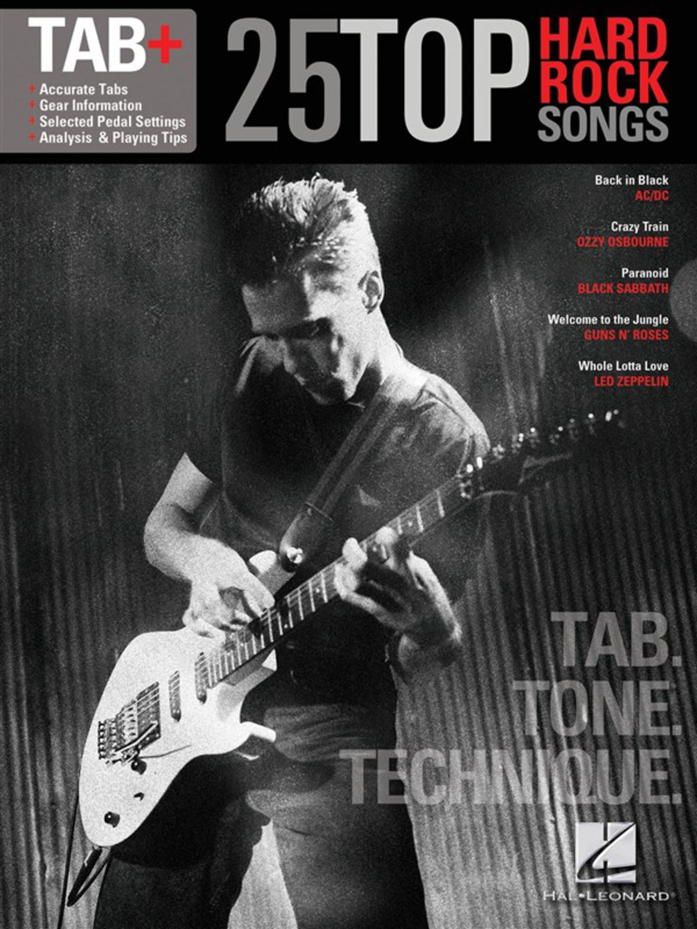 Hal Leonard Tab+: 25 Top Hard Rock Songs - Tab. Tone. Technique. - Songbook