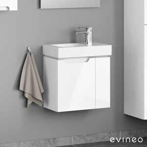 evineo ineo5 Unterschrank B: 52 cm, 2 Türen links, mit Griffmulde, für Geberit iCon Handwaschbecken,, BE0317WH,