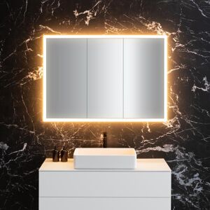 neoro n60 Spiegelschrank B: 120 cm mit 3 Türen, mit umlaufender Beleuchtung, für die Schweiz, BN0502MI,
