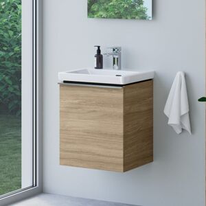 evineo ineo4 Unterschrank B: 48 cm, 1 Tür links, mit Griff, für Villeroy & Boch Subway 3.0 Handwaschbecken,, BE0806OA,