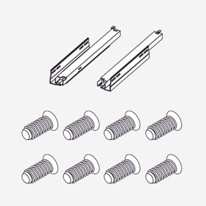 rivea Auszugsschienen-Set für Unterschrank B: 40, 60, 80, 100 cm (für 1 Auszug) und neoro Innenschublade in allen Größen, BL000972,