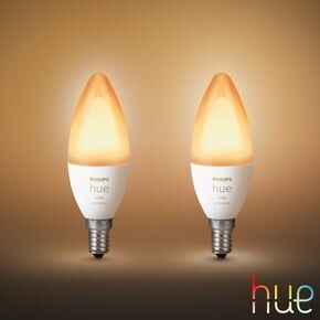Philips Hue White Ambiance LED E14, 5,2 Watt Ø 3,9 H: 11,7 cm, matt Doppelpack 8718699726355, EEK: A+