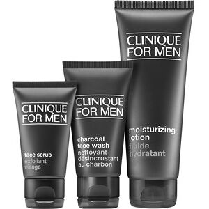 Clinique Pflege Gesichtsreiniger Geschenkset Charcoal Face Wash 50ml + Gesichtspeeling 30ml + Feutigkeitsspendende Lotion 100ml