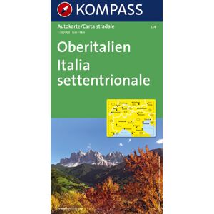 Kompass Karte N.324: Oberitalien - 1:500.000 Autokarte