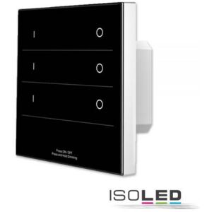 Fiai IsoLED Sys-Pro Dimmer LED SingleColor 3 Zonen Einbau Wandpanel DMX Output schwarz 230V