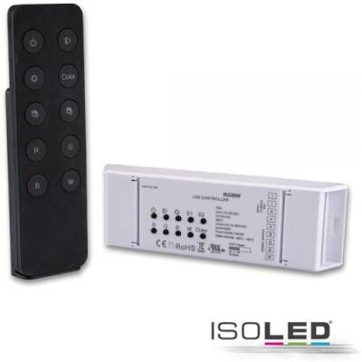 RGB+W Controller u. Dimmer mit Nah- u. Fernbedienung 2 Szenen-Speicher 4 Kanal 12-36V 4x5A Fiai IsoLED 114056 RGB+W Controller u. Dimmer mit Nah- u. Fernbedienung 2 Szenen-Speicher 4 Kanal 12-36V 4x5A Fiai IsoLED 114056