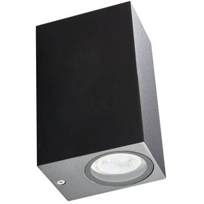 Aluminium Wandleuchte AMBOS 2-flammig eckig GU10 230V Außenlampe IP44 HEITRONIC 500661 Aluminium Wandleuchte AMBOS 2-flammig eckig GU10 230V Außenlampe IP44 HEITRONIC 500661