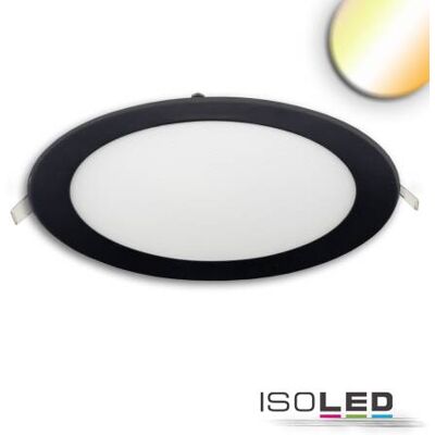 ISOLED Downlight 18W rund ultraflach schwarz 225mm Colorswitch 3000K 3500K 4000K dimmbar - Spot de plafond ISOLED Downlight 18W rund ultraflach schwarz 225mm Colorswitch 3000K 3500K 4000K dimmbar - Spot de plafond