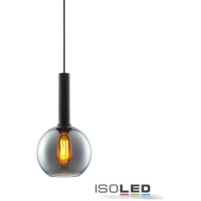 ISOLED Pendelleuchte schwarz rund Glas E27 20cm Abhängung 50-300cm IP20 ISOLED Pendelleuchte schwarz rund Glas E27 20cm Abhängung 50-300cm IP20