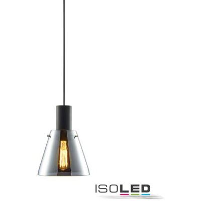 ISOLED Pendelleuchte mit Schwarz Konvexem Glas - 20cm, 50-300cm, E27 ISOLED Pendelleuchte mit Schwarz Konvexem Glas - 20cm, 50-300cm, E27
