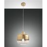 Fabas Luce Moderne Glas Pendelleuchte CATHY 1-flammig E27 gold verspiegelt mit Farbverlauf