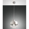 Fabas Luce Moderne Glas Pendelleuchte CATHY 1-flammig E27 silber verspiegelt mit...