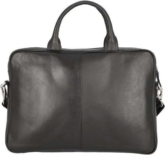 Dermata Aktentasche Leder 39 cm Laptopfach schwarz