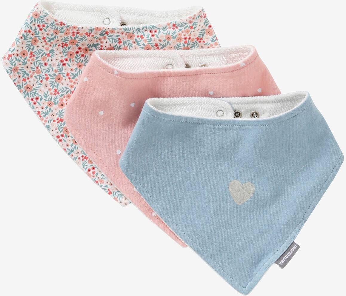 Vertbaudet 3er-Pack Baby Halstücher/Lätzchen rosa/blau/geblümt von vertbaudet Vertbaudet 3er-Pack Baby Halstücher/Lätzchen rosa/blau/geblümt von vertbaudet