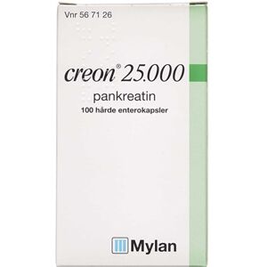 Bgp products Creon 25.000 Lipase 25.000 EP-e (Håndkøb, apoteksforbeholdt) 100 stk Enterokapsler, hårde - Maveenzymer