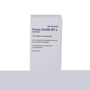 2care4 Kreon Lipase 35.000 EP-e (Håndkøb, apoteksforbeholdt) 100 stk Enterokapsler, hårde - Maveenzymer