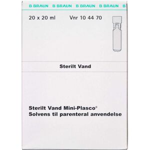 Braun Sterilt Vand Mini-plasco 400 ml Solvens til parenteral anvendelse Braun Sterilt Vand Mini-plasco 400 ml Solvens til parenteral anvendelse