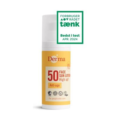 Derma Sun SPF 50 Ansigtcreme - Vandfast anti-aldring solcreme Derma Sun SPF 50 Ansigtcreme - Vandfast anti-aldring solcreme
