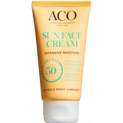ACO Solcreme til ansigt SPF50+ - Høj beskyttelse, Duftfri, Hurtig absorption ACO Solcreme til ansigt SPF50+ - Høj beskyttelse, Duftfri, Hurtig absorption