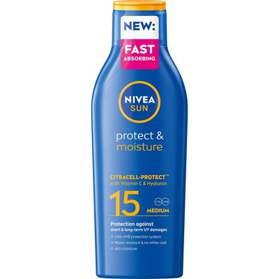 NIVEA Protect & Moisture Solcreme SPF15 - Solcreme NIVEA Protect & Moisture Solcreme SPF15 - Solcreme