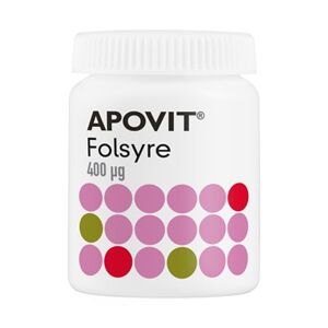 APOVIT Folsyre 400 µg Kosttilskud 100 stk - Gravid vitaminer - Vitaminer ammende - Folinsyre gravid, folinsyretilskud, folsyre gravid
