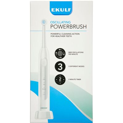 Ekulf Oscillating Powerbrush, Hvid 1 stk Ekulf Oscillating Powerbrush, Hvid 1 stk