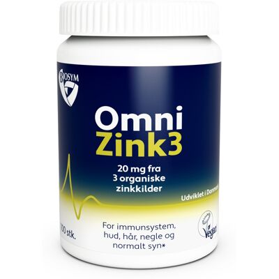 Biosym OmniZink3 Kosttilskud 100 stk Biosym OmniZink3 Kosttilskud 100 stk