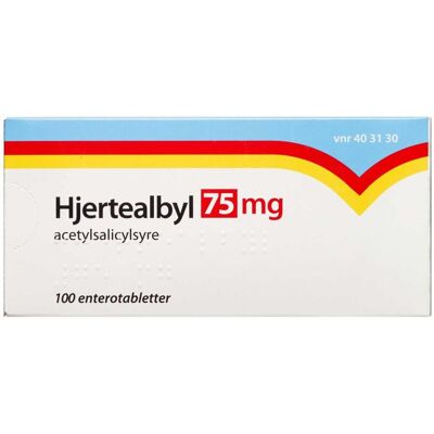 Teva (søborg) Hjertealbyl 75 mg (Håndkøb, apoteksforbeholdt) 100 stk Enterotabletter Teva (søborg) Hjertealbyl 75 mg (Håndkøb, apoteksforbeholdt) 100 stk Enterotabletter