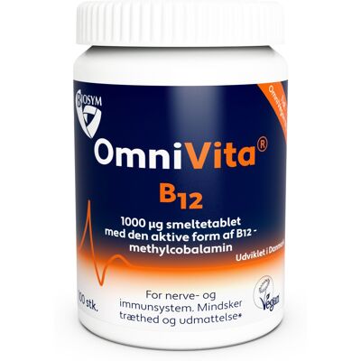 Biosym Omnivita B12 - Vitamin B12 Kosttilskud - 100 tabletter Biosym Omnivita B12 - Vitamin B12 Kosttilskud - 100 tabletter