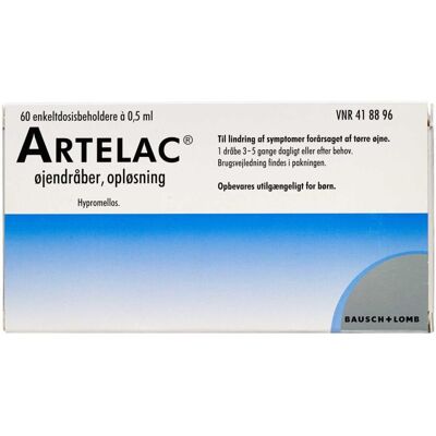 Bausch & lomb nordic ab Artelac 3,2 mg/ml 30 ml Øjendråber, opløsning, enkeltdosisbeholder Bausch & lomb nordic ab Artelac 3,2 mg/ml 30 ml Øjendråber, opløsning, enkeltdosisbeholder