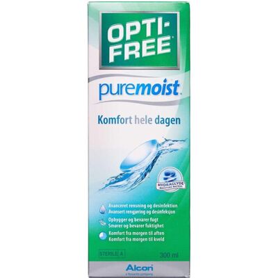 Opti-free Puremoist Kontaktlinsevæske - Egnet til silikone hydrogel og bløde linser Opti-free Puremoist Kontaktlinsevæske - Egnet til silikone hydrogel og bløde linser