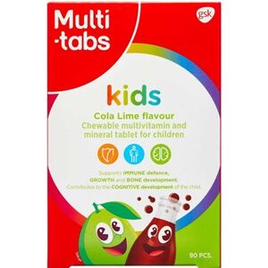 Multi-tabs Kids Cola/Lime Kosttilskud 90 stk