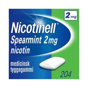 Nicotinell Spearmint 2 mg 204 stk Medicinsk tyggegummi - FRI FRAGT
